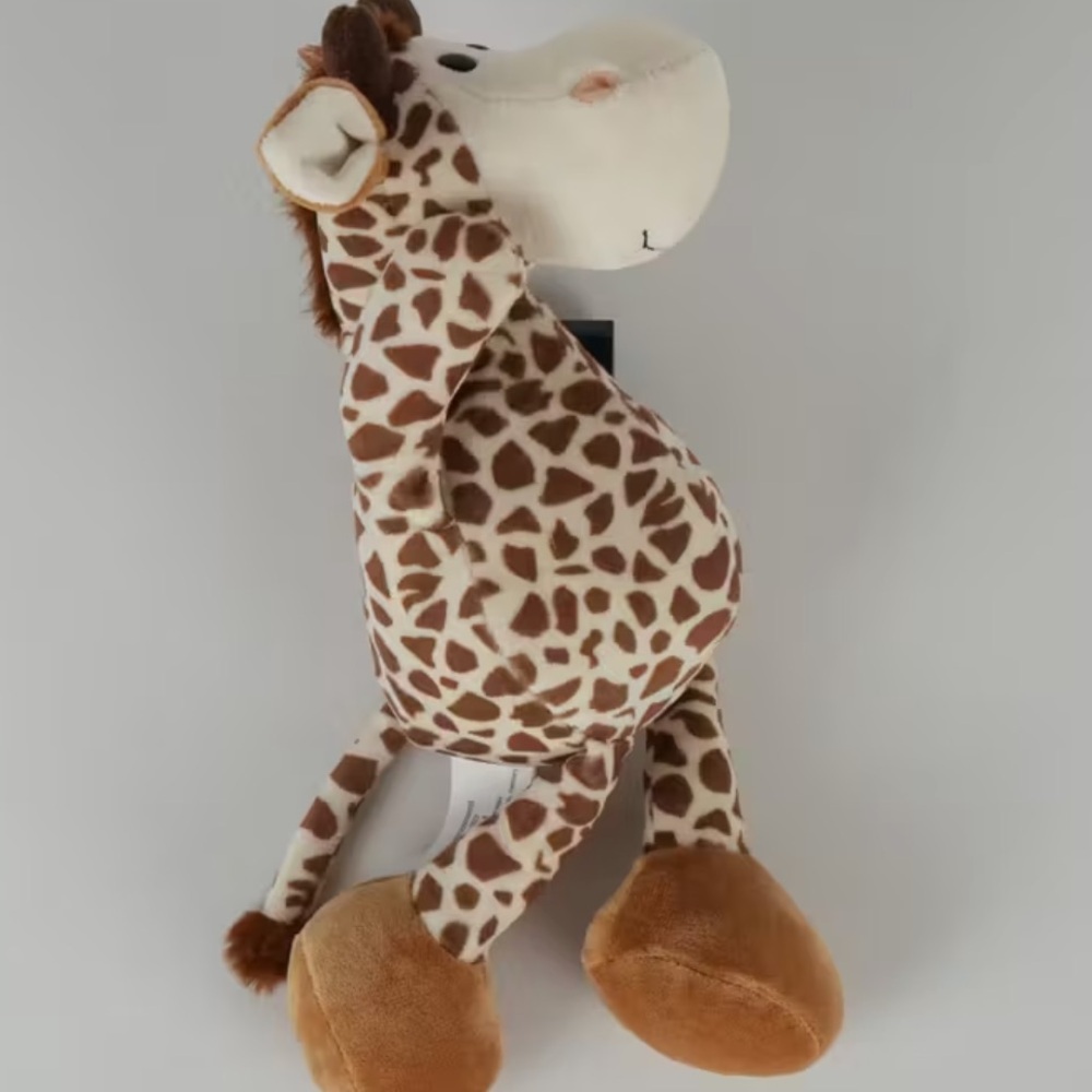 Sit Upright Giraffe Plush Toy in Brown and Cream with Bean Bag to sit upright 8” - Picture 5 of 12